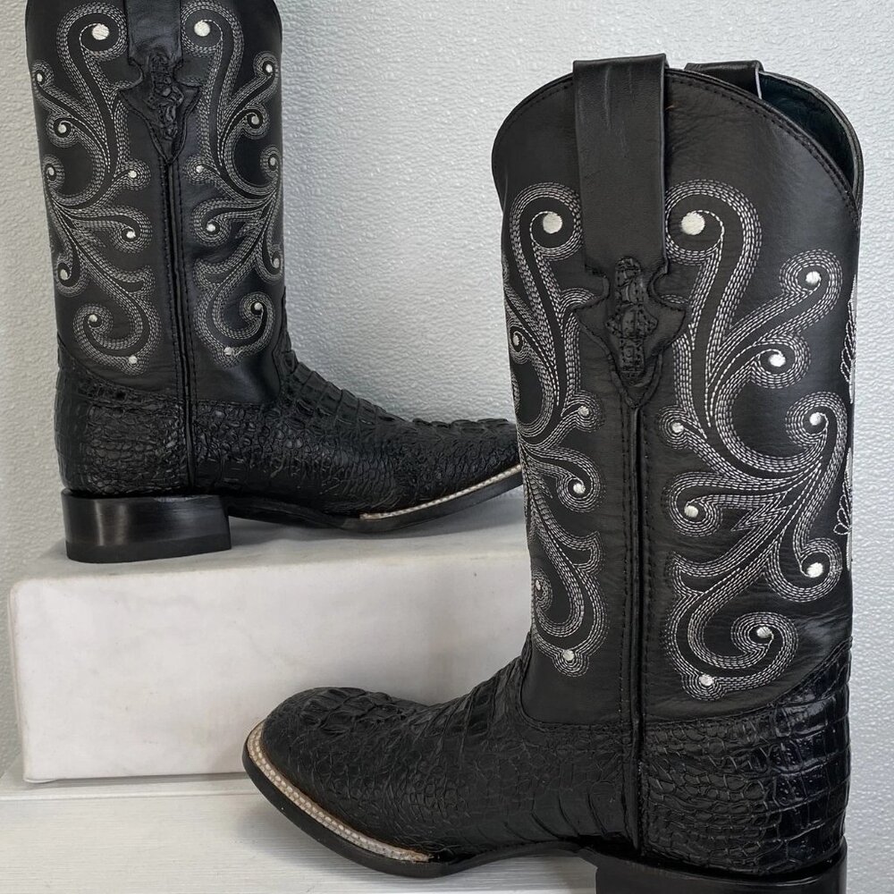 Ferrini Caiman Crocodile-Print Western Boots Men’s